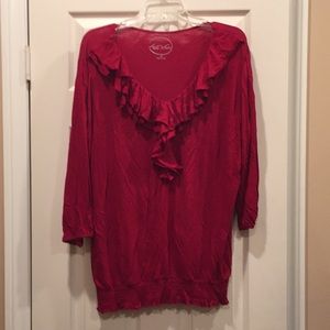 INC ruffled tunic top